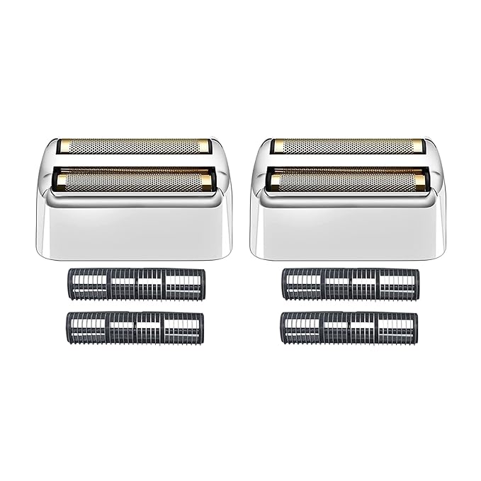 2 Pack Shaver Replacement Foil and Cutters compatible with BaBylissPRO Double FXFS2 Metal shaver foil replacement (Sliver-2PCS)