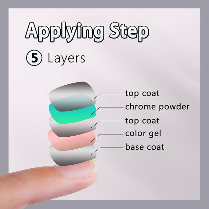 6 Color Set 0.5g/Jar Chrome Nail Powder Rubbing Mirror Pigment Dust for Manicure Nail Art Decoration Red Blue Bronze Rose Gold Cyan Purple Metallic Glitter (TA 6 Pcs Set-04)