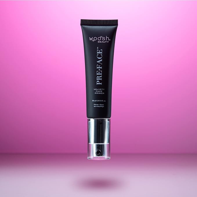 Woosh Beauty, Pre•Face Velvety Face Primer, Hydrating & Long Lasting, Vegan, Pore Minimizer & Wrinkle Filler, Grips your Makeup (Full Size, 30 ml)