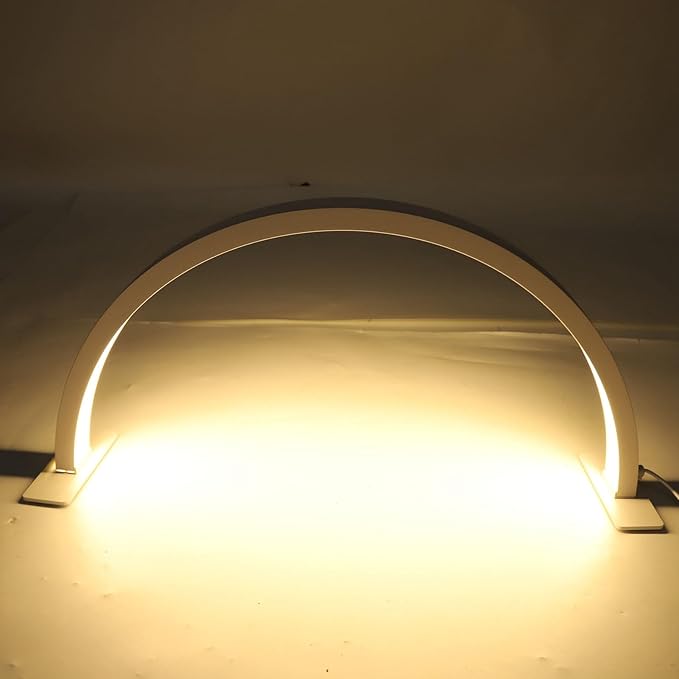 25W Professional Half Moon Desk Lamp for Nail, 3000K 6500K Dimmable Led Light Eyelash Beauty Lamp, Desktop Manicure Light Led for Salon (US Plug)