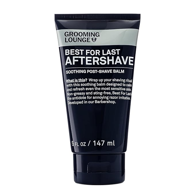 Grooming Lounge Best for Last Aftershave - Soothing After Shave Balm - Instantly Calms Irritated Skin - Refreshing Facial Moisturizer - Ideal for Sensitive Skin - Non-Greasy - Fragrance Free - 5 oz