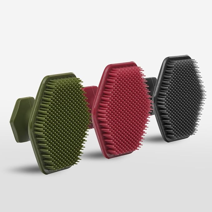 Tooletries - Men's Face Scrubber - Silicone Facial Cleansing Brush, Gentle Exfoliator Pad & Soft-Touch Massager - Removes Dead & Dry Skin - Long Lasting Bathroom & Shower Accessories - 3 Pack