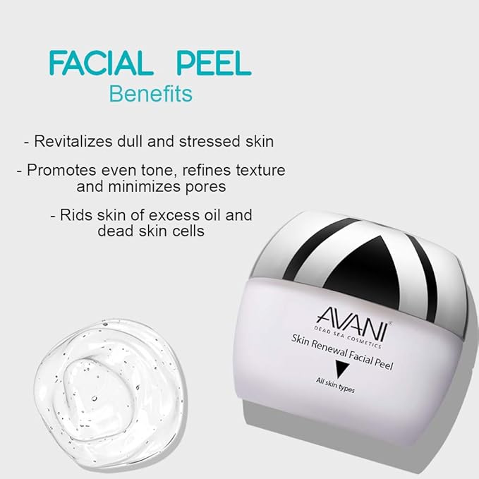 Avani Classics Skin Renewal Facial Peel - Brightening & Anti-Aging Formula - Exfoliating Cream with Vitamin C & E & Dead Sea Mineral - Safe & Gentle