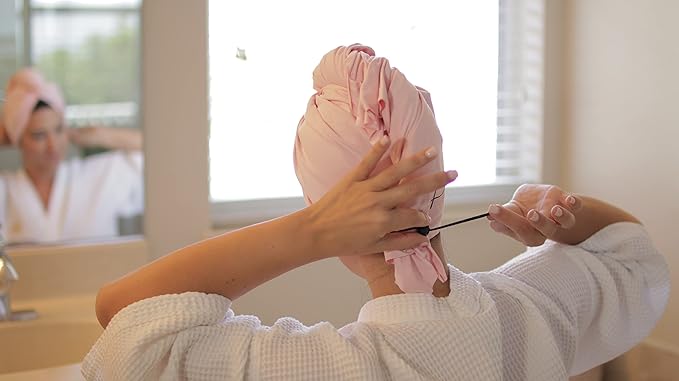 Microfiber Hair Towels Wrap for Women - Smooth as Silk - Anti-Frizz for Curly, Wavy, Straight Hair Girls - Plopping Essential - Fast Drying - Easier to Use Than a T-Shirt - 2 pack