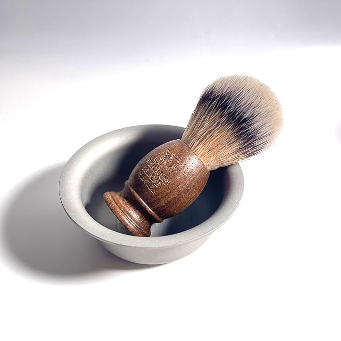 Wooden Shaving Brush for Men by VIKINGS BLADE, Super Strong Knot Backbone, Minimal Shedding, Fast Lather, Extremely Smooth & Plush on Skin (Rustic Walnut)