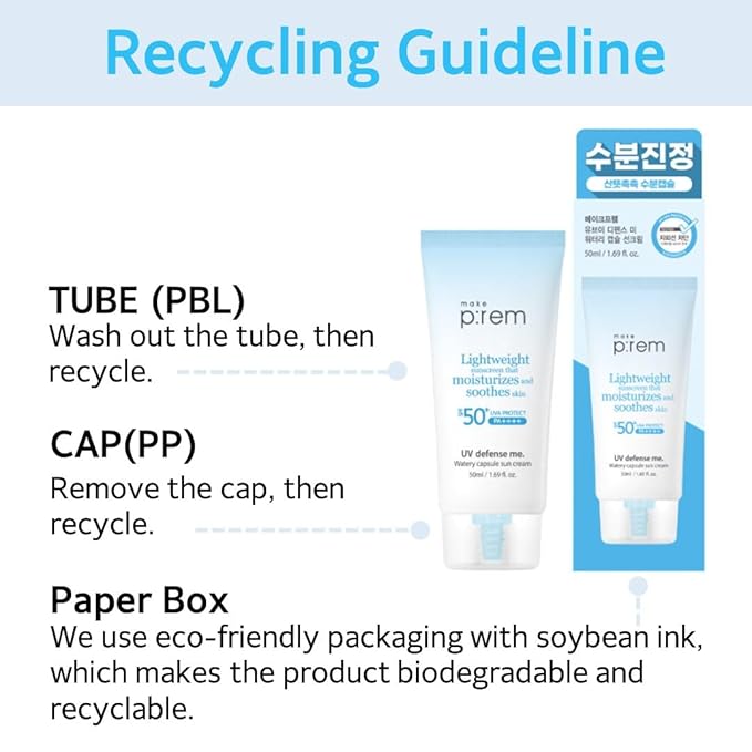 UV Defense me. Watery Capsule Sunscreen SPF50+ PA++++ VEGAN, Reef Safe, Korean Light Weight Moisturizing and Soothing Sunscreen, UVA/UVB Protection, 50ml, 1.69 fl.oz.