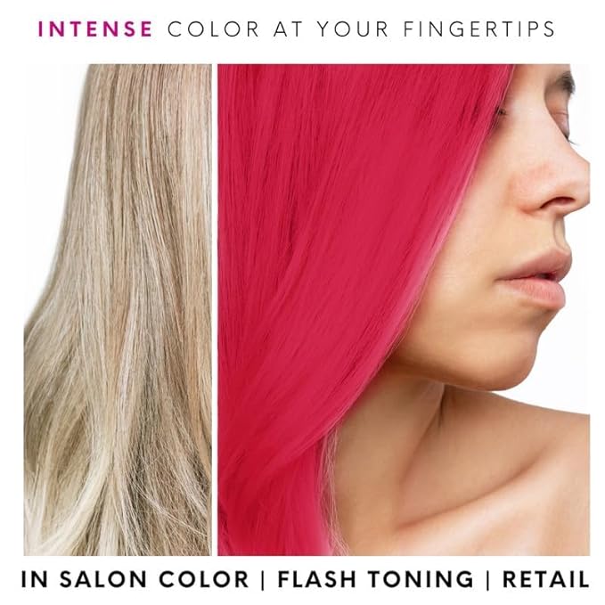 Watercolors by Tressa INTENSE 3-in-1 Color Depositing Shampoo, Semi Permanent Hair Color, Hair Dye Shampoo for Curly, Dry, and Normal Hair, 8 fl oz - PINK