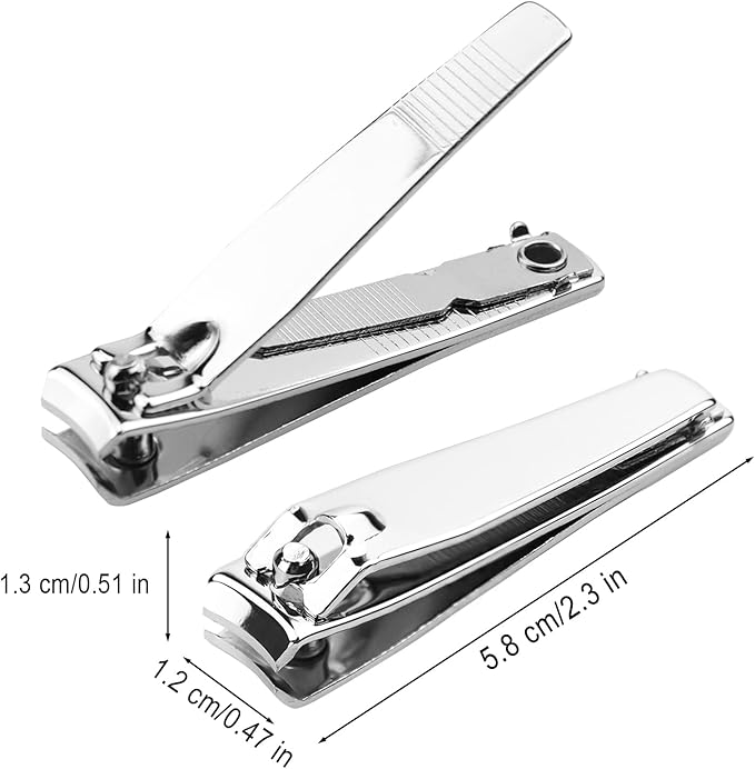 Thickened Stainless Steel Nail Clippers with Nail File, Nail Clippers Bulk,Bulk Nail Clippers for Homeless Individually Wrapped, for Homeless,Shelter, Air Bnb, Hotel 2.3inches (50 PCS)