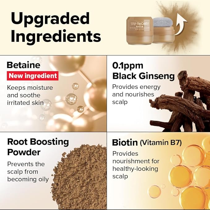 I DEW CARE Biotin Clarifying Dry Shampoo - Tap Secret Blonde | Strengthening & Volumizing, Powder Type, Refillable, Travel size, Non-aerosol, Brunette, Korean Ginseng, Mother's Day, 0.24 Oz