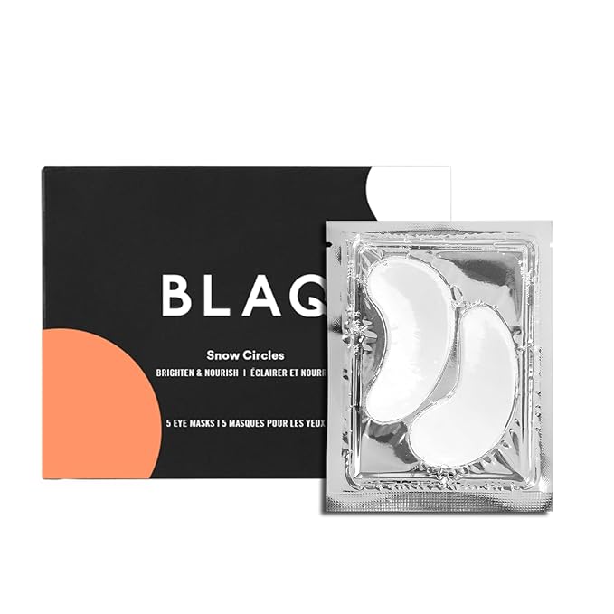 BLAQ Snow Circles Premium Under Eye Hydrating Patches for Dry Skin, Dark Circles and Puffiness. Snow Mushroom, Green Tea, Marine Algae, Vegan and Cruelty-Free, 15-Pack