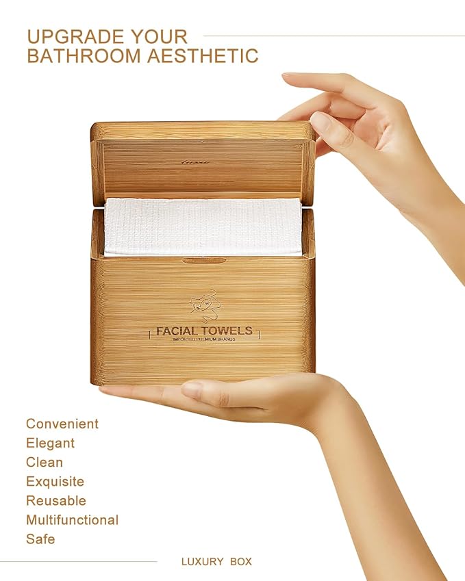 Clean Facial Towels,1 Box with 240 Ct Disposable Face Towels - Premium Facial Cleansing Cloths & Towelettes, Perfect for Skincare Routine - Biodegradable, Travel-friendly, and Eco-friendly