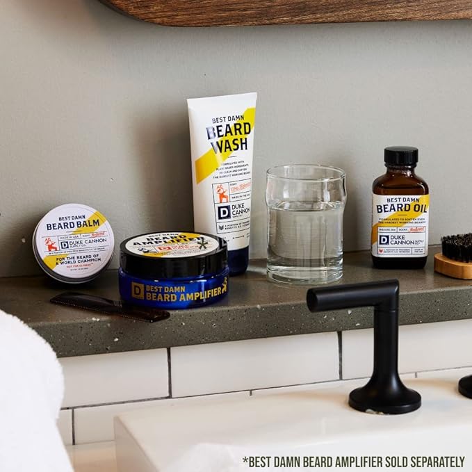 Duke Cannon Supply Co. Beard Care Collection for Men, Citrus Hefeweizen Scent - Featuring Premium 6 Fl oz. Beard Wash, 1.6 oz. Balm, & 3 oz. Oil, 3 Piece Set