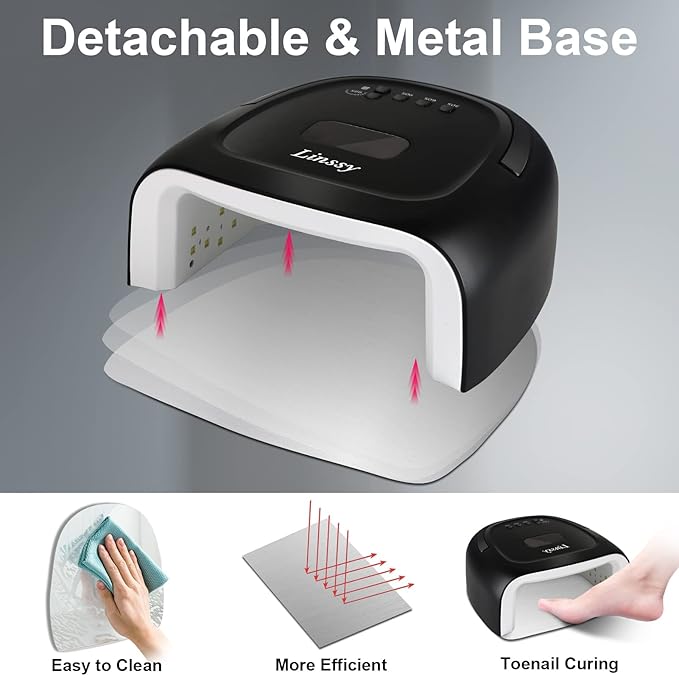 60W Rechargeable UV LED Nail Lamp, Faster Wireless Nail Dryer Gel Polish Light 42 Beads & Portable Handle, Professional Curing Lamp for Fingernail and Toenail (White)