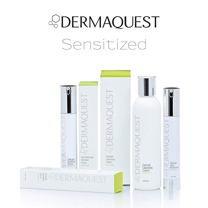 DermaQuest Sensitized Delicate Cleansing Cream - Gentle Facial Cleanser Face Wash - Infused with Green Tea Extract & Jojoba Oil - For Sensitive, Extremely Dry Skin Types (6oz)