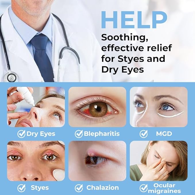 Aroma Season Heated Eye Mask for Dry Eyes, Warm Eye Compress with Flaxseed Graphene FIR for MGD, Dry Eye Syndrome, Chalazion Blepharitis Stye Eye Treatment, Steam Moist to Unclog Glands (Purple)