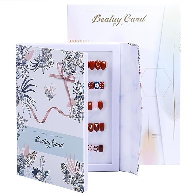 Acycoin2A Nail Color Display Book Detachable Magnetic Diy Nail Art Board for Handmade Press on Nails Show (A Style), 1 Count (Pack of 1)