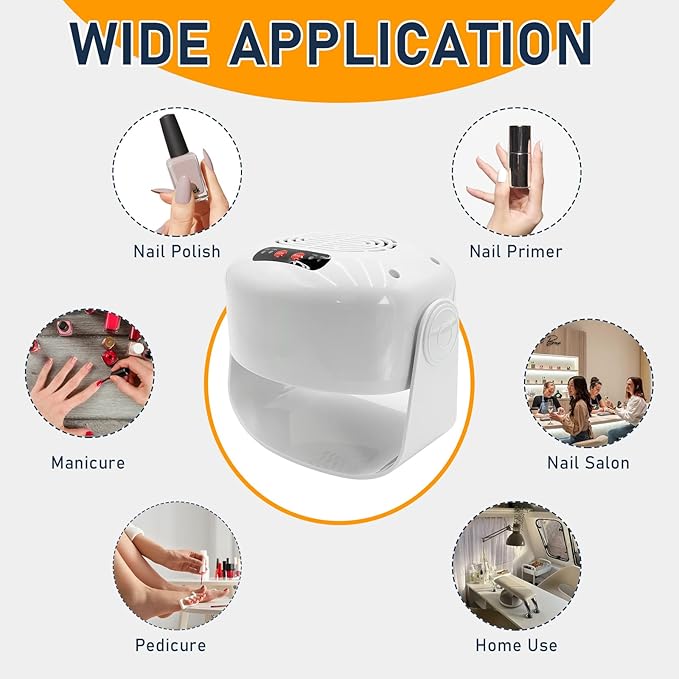 Nail Dryer for Regular Polish, Rotating Regular Polish Nail Dryer Fan with Hot and Cool Air, Professional Air Nail Fan for Salon and Home Use