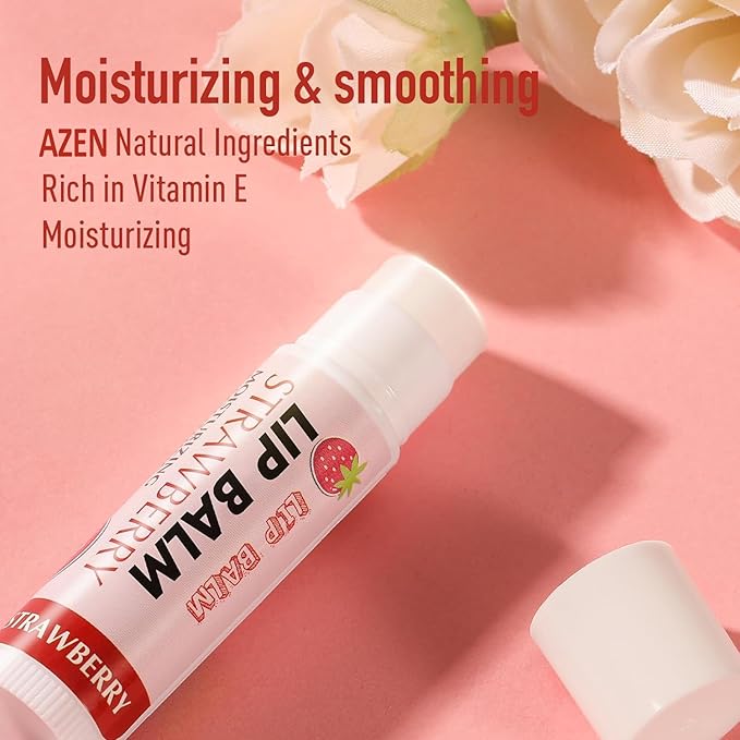 AZEN 120 Pack Lip Balm, Natural Lip Balm Bulk, Lip Care Product, Moisturizing Lip Balms for dry cracked lips - 12 Flavors