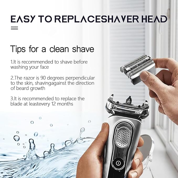 83M Series 8 Replacement Head Compatible with Braun S8 Replacement Head Wet and Dry,Upgrade Foil & Cutter for Braun Series 8 Replacement Head Electric Razor Blades Model 8370cc 8340s 8350s 8467