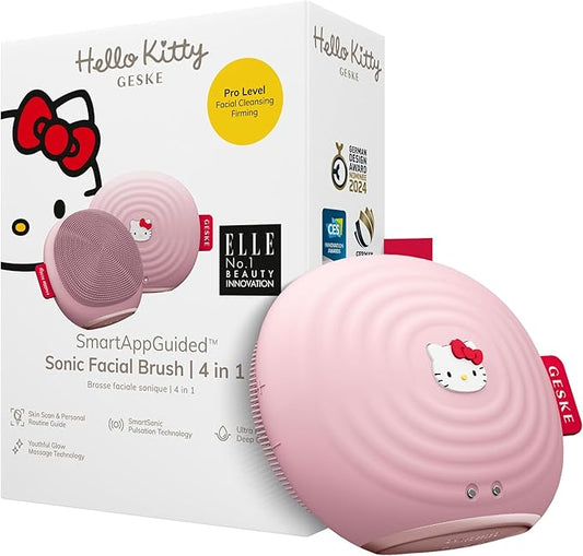 x Hello Kitty SmartAppGuided™ Sonic Facial Brush | 4 in 1 | Electric Facial Cleansing Brush | Skin Cleansing Brush | Facial Brush | Daily Skincare Routine| Facial Massager & Skin Care