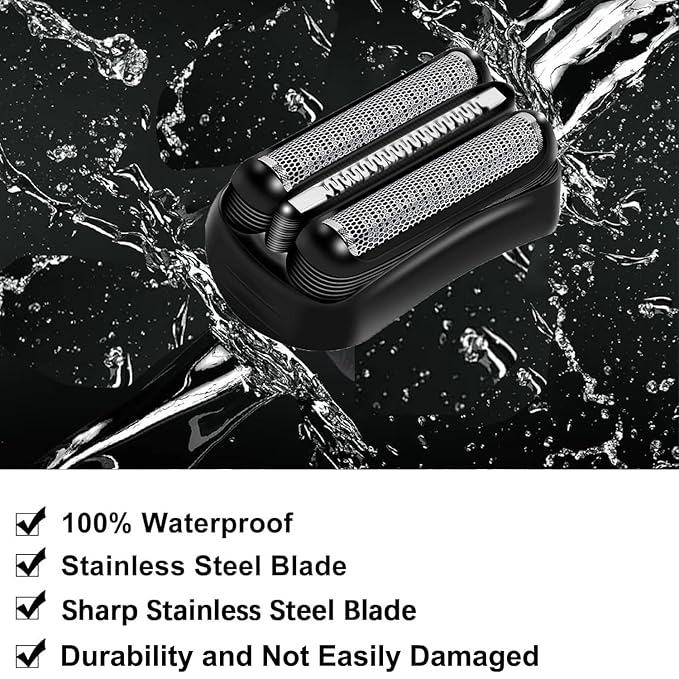 21B-Series 3 Replacement Heads Compatible with Braun Series 3 Electric Shaver for Braun S3 Foil Shaver fit for Electeic Razor 5409,3040s,300s,310s,320s,3050cc,3090cc,3010s,3030s
