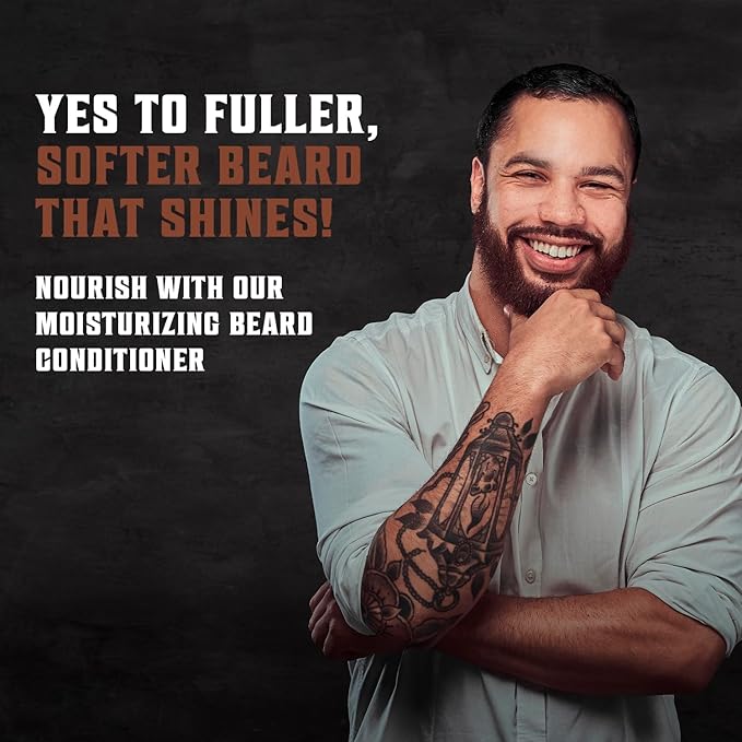 Viking Revolution Sandalwood Beard Conditioner for Men with Argan Oil and Jojoba Oil - Beard Softener and Strengthener Natural Beard Conditioner - Beard Care Moisturizer with Aloe Vera (33.8 Fl oz)