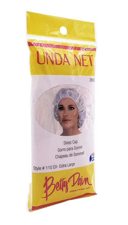 Betty Dain Unda Net Sleep Cap/Hairnet, Non-Woven Breathable Fabric, Protects Hair While You Sleep, Ideal for Industrial and Food Service Environments, XL, 24 Per Pack
