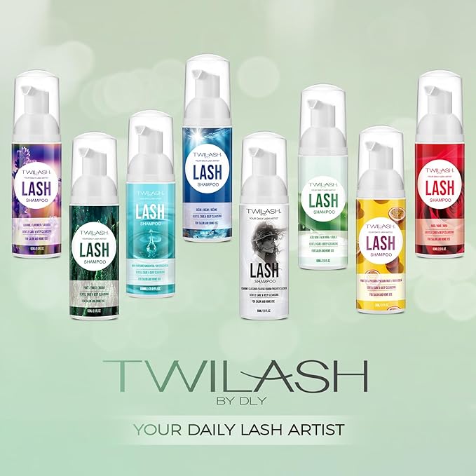 Lash Shampoo for Lash Extensions 2 Fl Oz / 60ml - Includes 2 Lash Shampoo Brushes for Cleansing - Eyelash Extension Cleanser for Professional Salon and Home Use (Unscented-60ml)