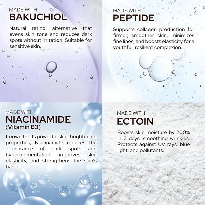 Youth 1700 Anti-Aging Serum, Hydrating Serum with Bakuchiol, Niacinamide & Hyaluronic Acid, Reduces Wrinkles, Brightens Skin, and Smooths Fine Lines, Suitable for All Skin Types, 1 fl. oz