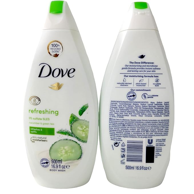 3 Dove Nourishing and Restore Body Wash 16.9oz, Go freash-Cucumber & green tea)10