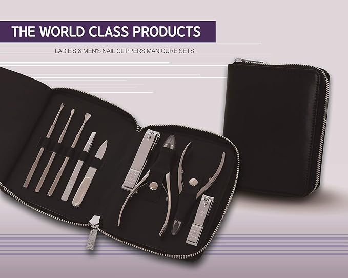 Korean Nail Clipper! World No. 1. Three Seven (777) Travel Manicure Grooming Kit Nail Clipper Set (9 PCs, 274AP), Made in Korea, Since 1975
