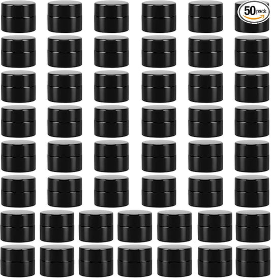 (50 Packs) Green Nexus 5g/5ml UV Protection Glass Jars for Lip Balm, Lotion, Oil, Cream & Cosmetics Enhanced Cap (2024)