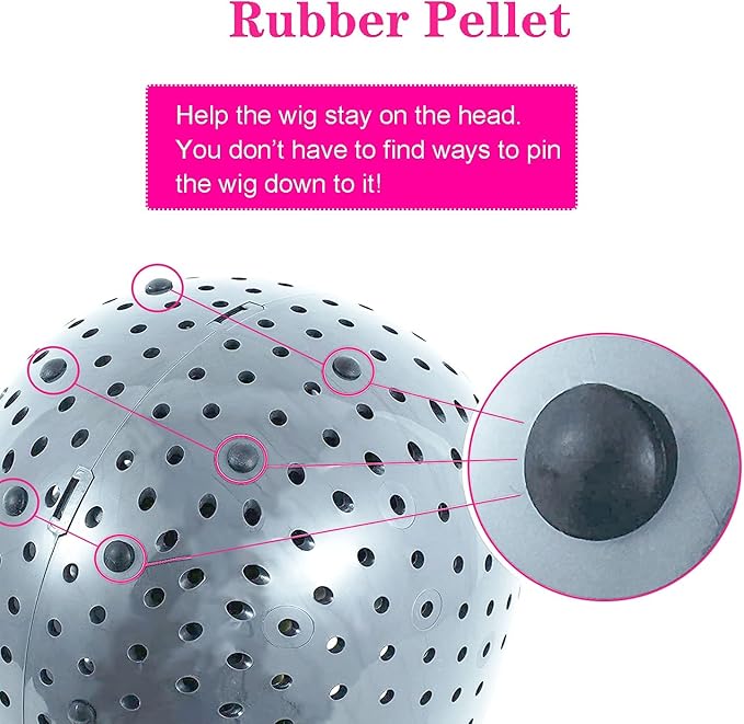 Wig Head Stand - Fresh Holder With Mannequin for Drying and Styling Hair, Scalp Cap Net, Dryer With Holes