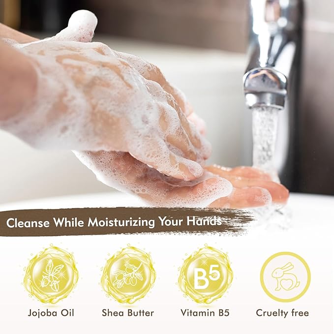 Lemon Scent Liquid Hand Soap Refills - Natural, Gentle & Moisturizing Formula - Family Size 3 Pack, Ideal for Liquid Soap Dispensers in Kitchen and Bathroom