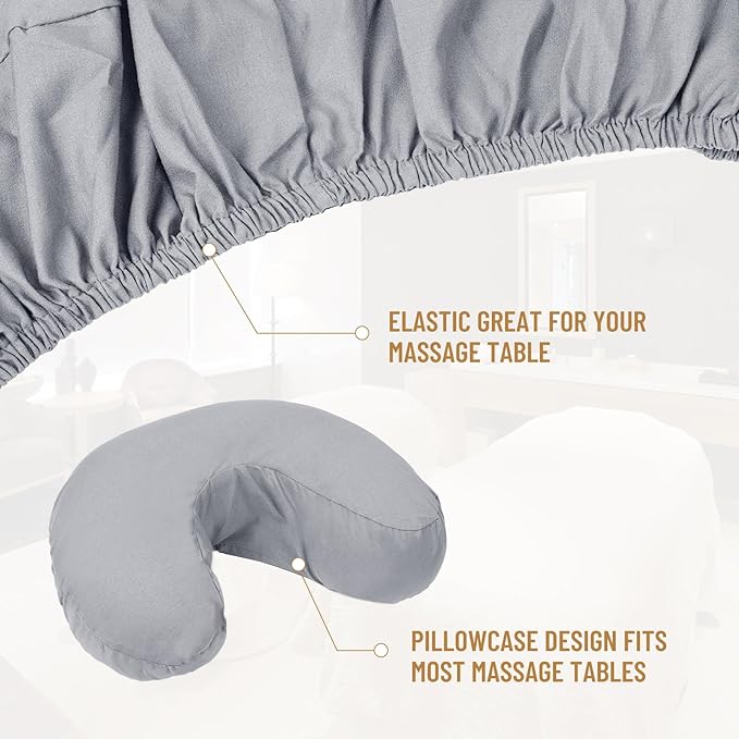 12 Pcs 4 Sets Premium Microfiber Massage Table Sheet Set, Include Massage Table Cover, Massage Fitted Sheet, Massage Face Rest Cover for Beauty Salon Spa Hair Salon (Light Grey)