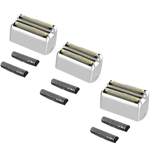 3 pack Professional Replacement Foil and Cutters for BaBylissPRO Barberology Double Foil Shaver, Compatible with BaBylissPRO Barberology FXFS2 Shaver,silver