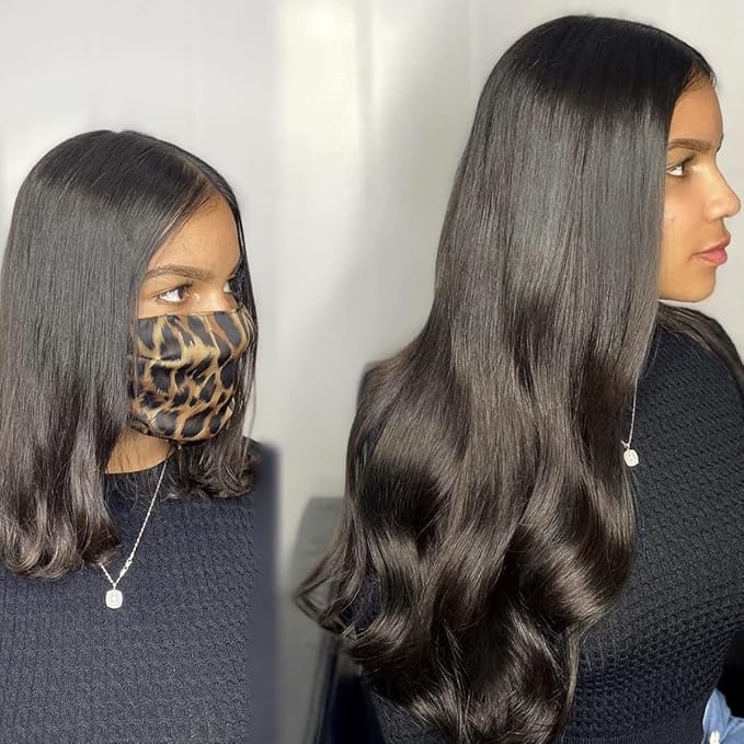 Body Wave Clip in Hair Extensions for Women,18Inch Human Hair Clip in Hair Extensions Body Wave #1B Natural Black Color Full Head 8Pcs with 20Clips 120Gram