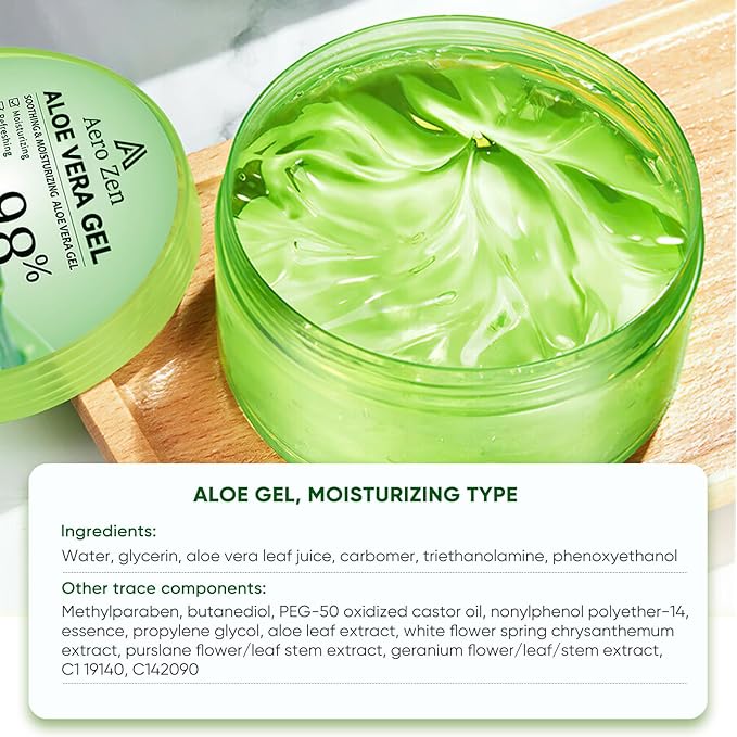 3-Pack Pure Aloe Vera Gel for Face & Body, 98% Pure Aloe Vera Gel for Skin, Scalp, & Hair, Soothing Aloe Face Moisturizer, Multipurpose Skin Care(30oz)
