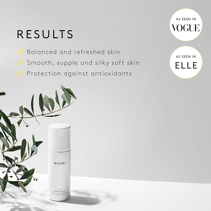 NUORI Vital Foaming Cleanser | Removes Dirt and Makeup, All Natural Skincare, 100 ml / 3.4 fl oz