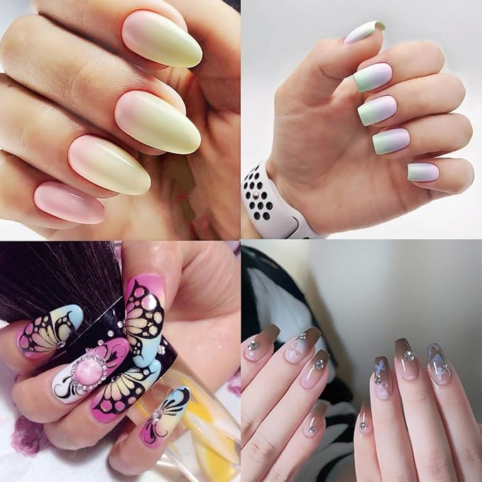 9 Color Pat Painting Gel Polish Set - Ombre Nail Art Gel Paint for Manicure Salon with Sponges