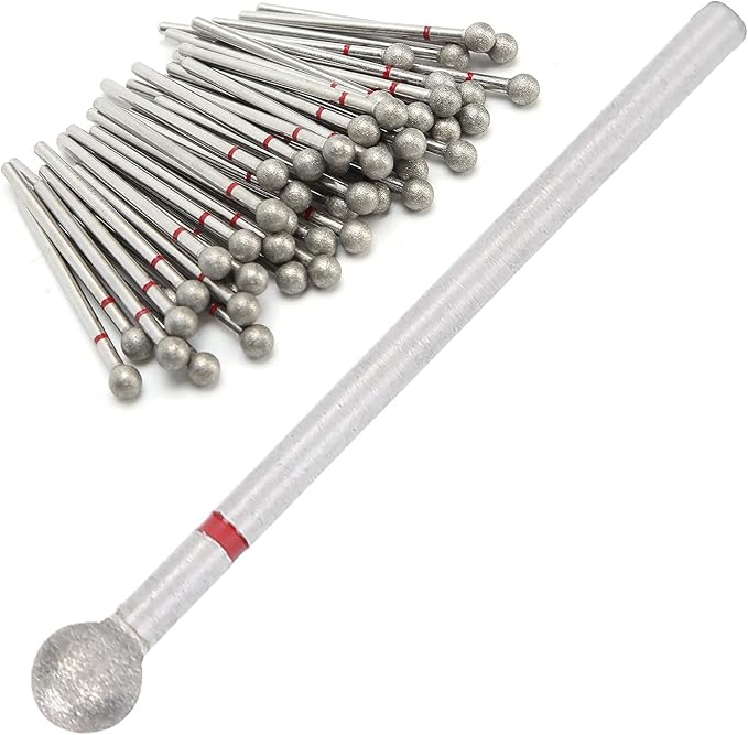 Practical Nail Drill Bits, 50Pcs Nail Polishing Grind Head Replacement Accessory Manicure Tool For Acrylic Gel Nails Cuticle Clean Pedicure (F-5.0mm)