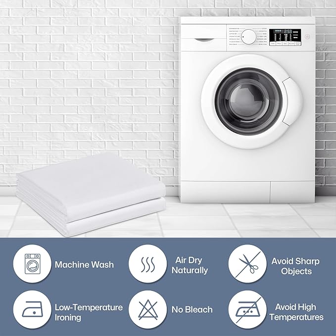 Lavisun Flat Sheets Only 2 Pack, Hotel Quality Twin Flat Sheets Only, Soft Brushed Microfiber Flat Sheet Set, Breathable & Wrinkle-Free, Perfect for Home, Dorm & Massage (White, Twin)