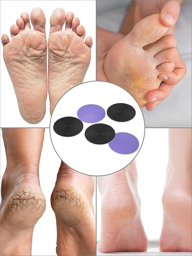 60 Pcs Sandpaper Set 1.7'' x 1.7'' for Electric Foot File Callus Remover