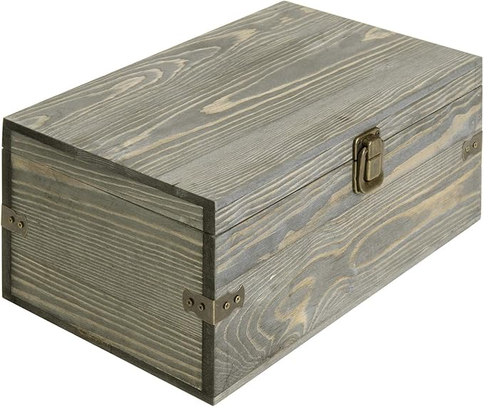 MyGift 24 Slot Wooden Essential Oil Bottle Storage Box, Vintage Gray Wood Roller Organizer Holder Display Case, Holds Up to 30 mL Bottles