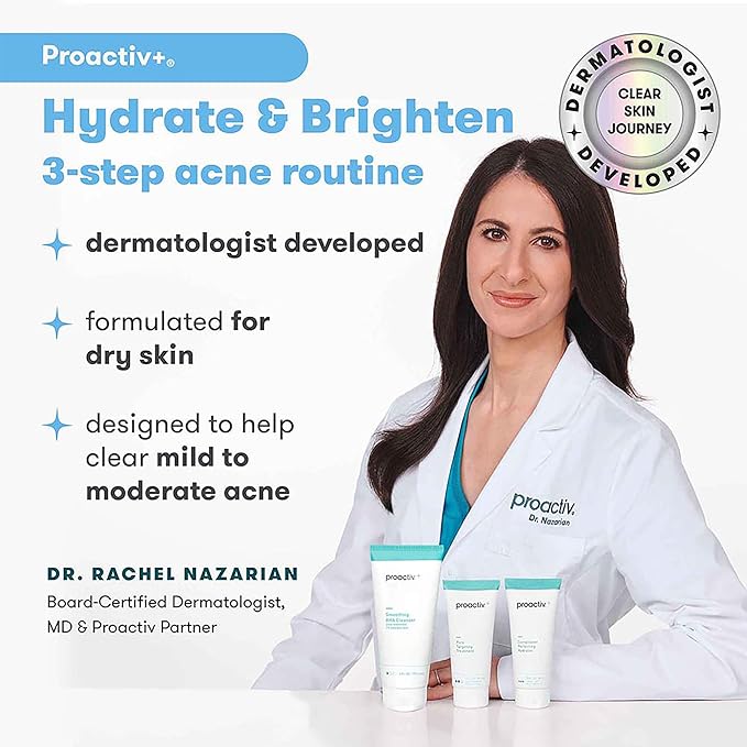 Proactiv+ 3 Step Advanced Skincare Acne Treatment – Salicylic Acid Face Wash, Benzoyl Peroxide Pore Minimizing Treatment, and Salicylic Acid Hydrating Moisturizer - 90 Day Complete Acne Skin Care Kit