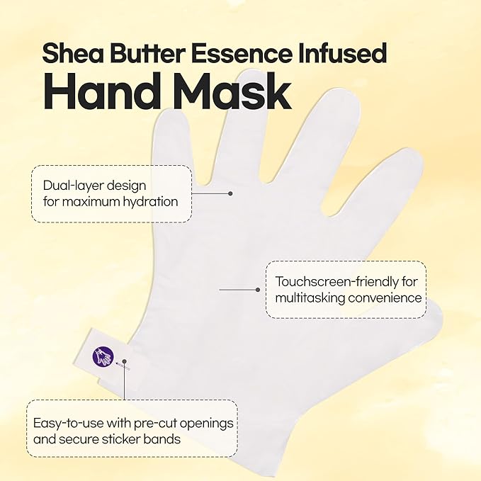 Epielle Hydrating Hand Masks, 6 Pairs of Moisturizing Gloves for Dry Hands with Shea Butter, Jojoba Oil & Vitamin E, Spa Day Treatment, Korean Skincare, Easter Gift, Mother’s Day Gifts