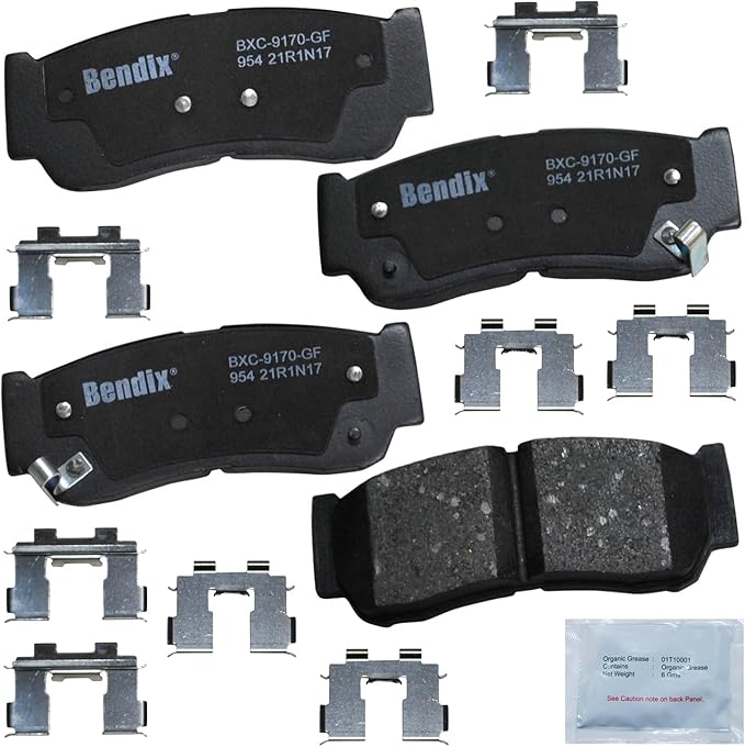 Bendix Priority1 CFC954 Ceramic Rear Brake Pads for Hyundai Entourage 2007, Kia Sedona 2006, Sorento 2009-2003
