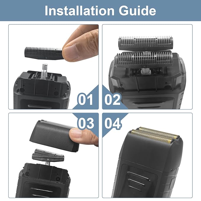 2 Pack Shaver Replacement foil Compatible with Wahl 5 Star Series Vanish Shaver 8173-700,Black