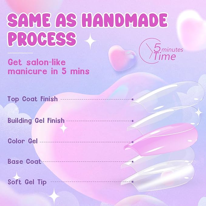 Press on Nails Short Square - Cat Eye Press on Nails, 5 Styles Soft Gel x Coat Nails False Nails, Bt Art Box Press On Nails in 16 Sizes -160PCS Soft Gel Fake Nails Kit