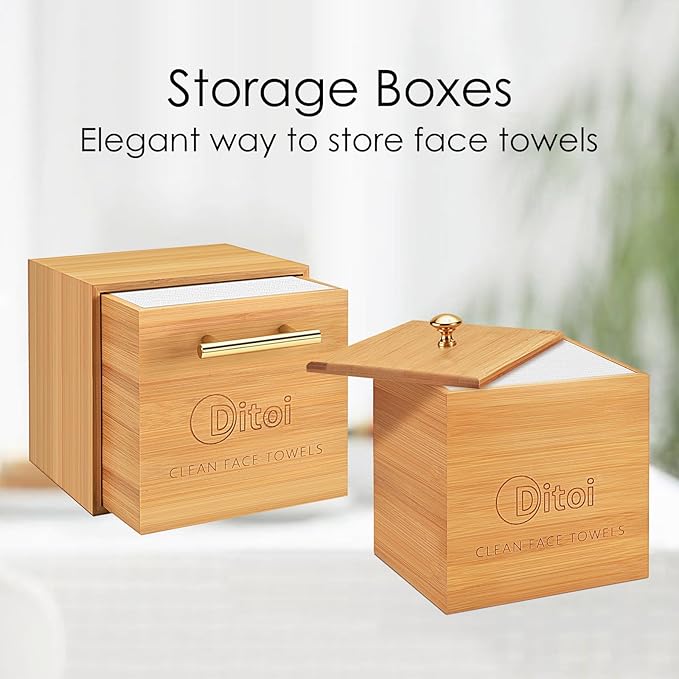 Face Towels,Storage Box with Copper Cover, Disposable Face Towel, Storage Containers, Soft Face Tissue XL, Makeup Remover Dry Wipes for All Skin